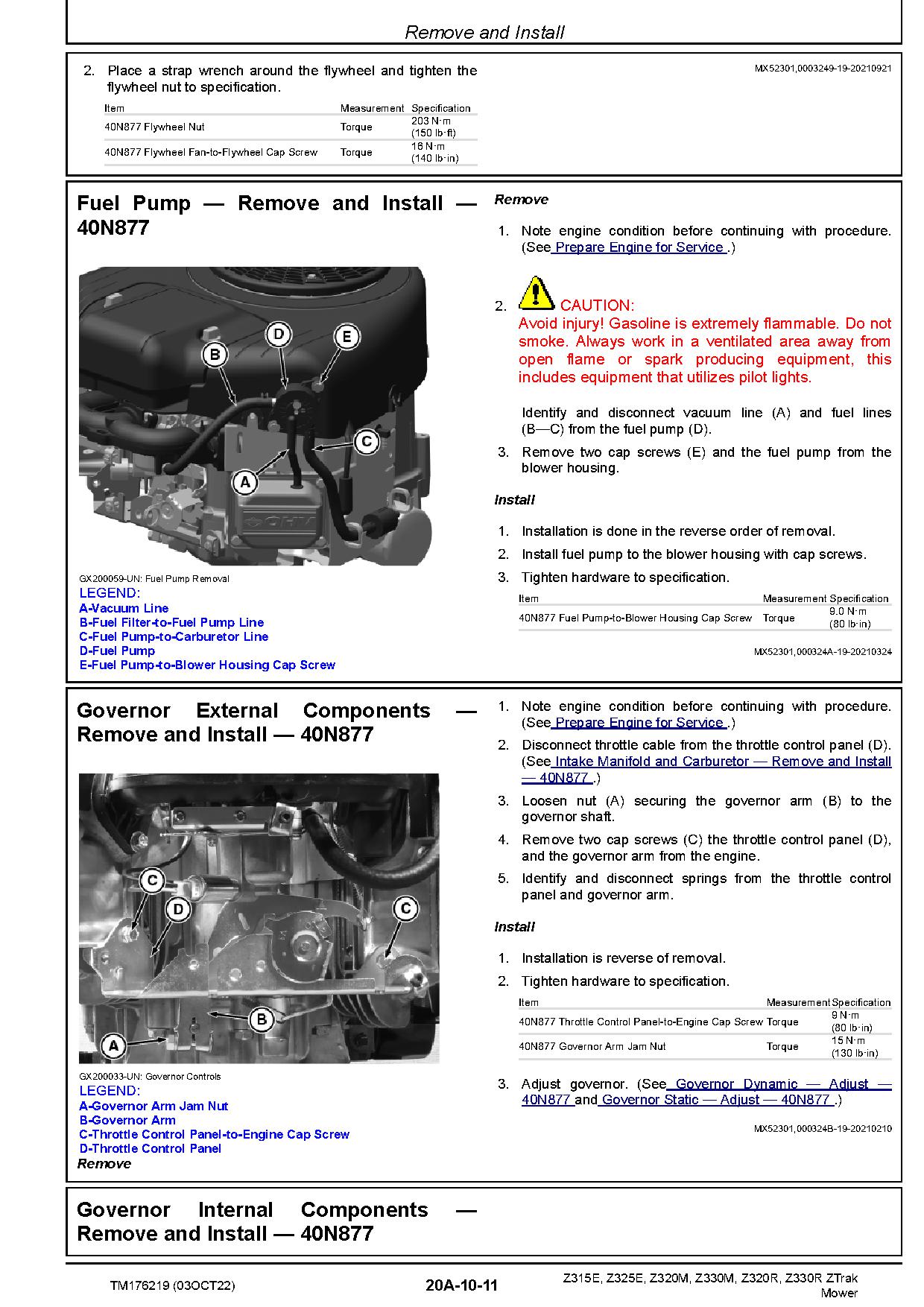 John Deere Z315E Z320M Z320R Z325E Z330M Z330R Ztrak Zero Turn Mowers Technical Manual TM176219 (2)