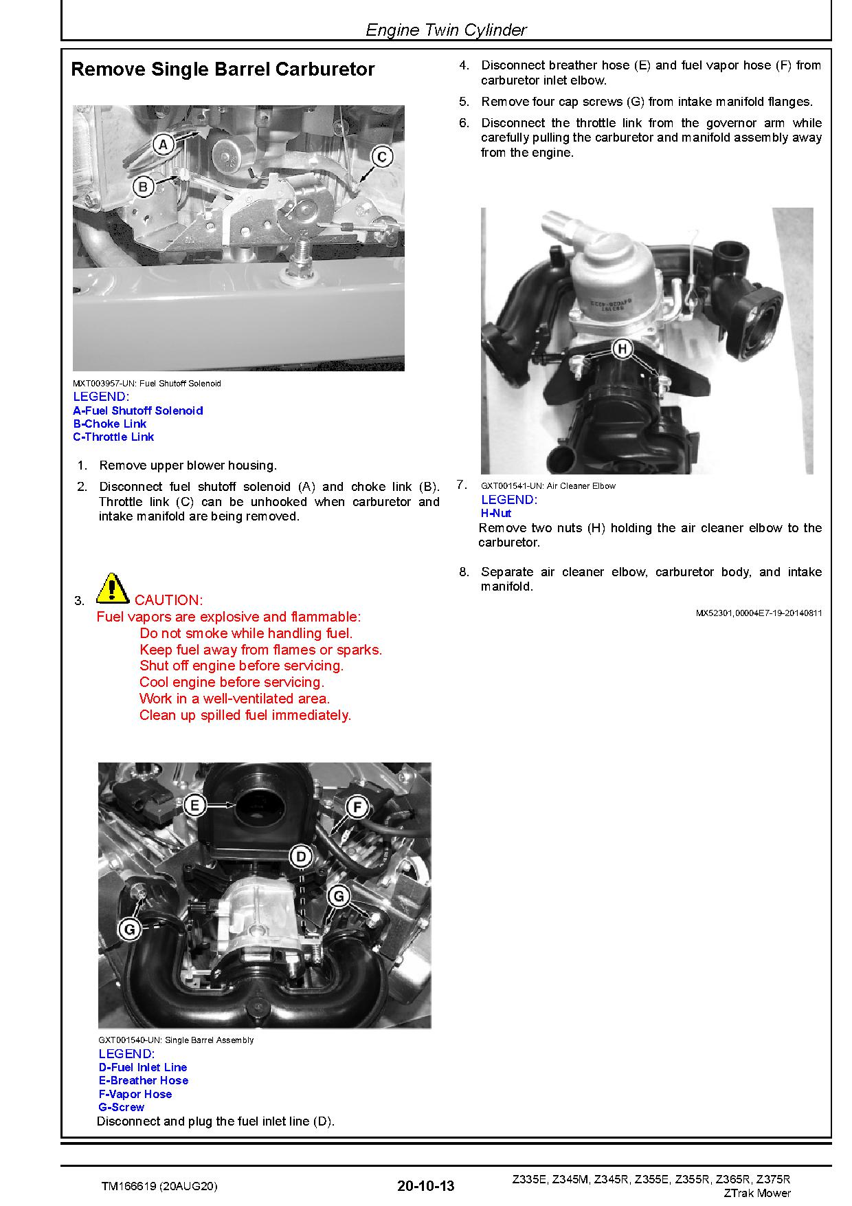 John Deere Z335E Z345M Z345R Z355E Z355R Z365R Z375R Ztrak Zero Turn Mowers Technical Manual TM166619 (2)
