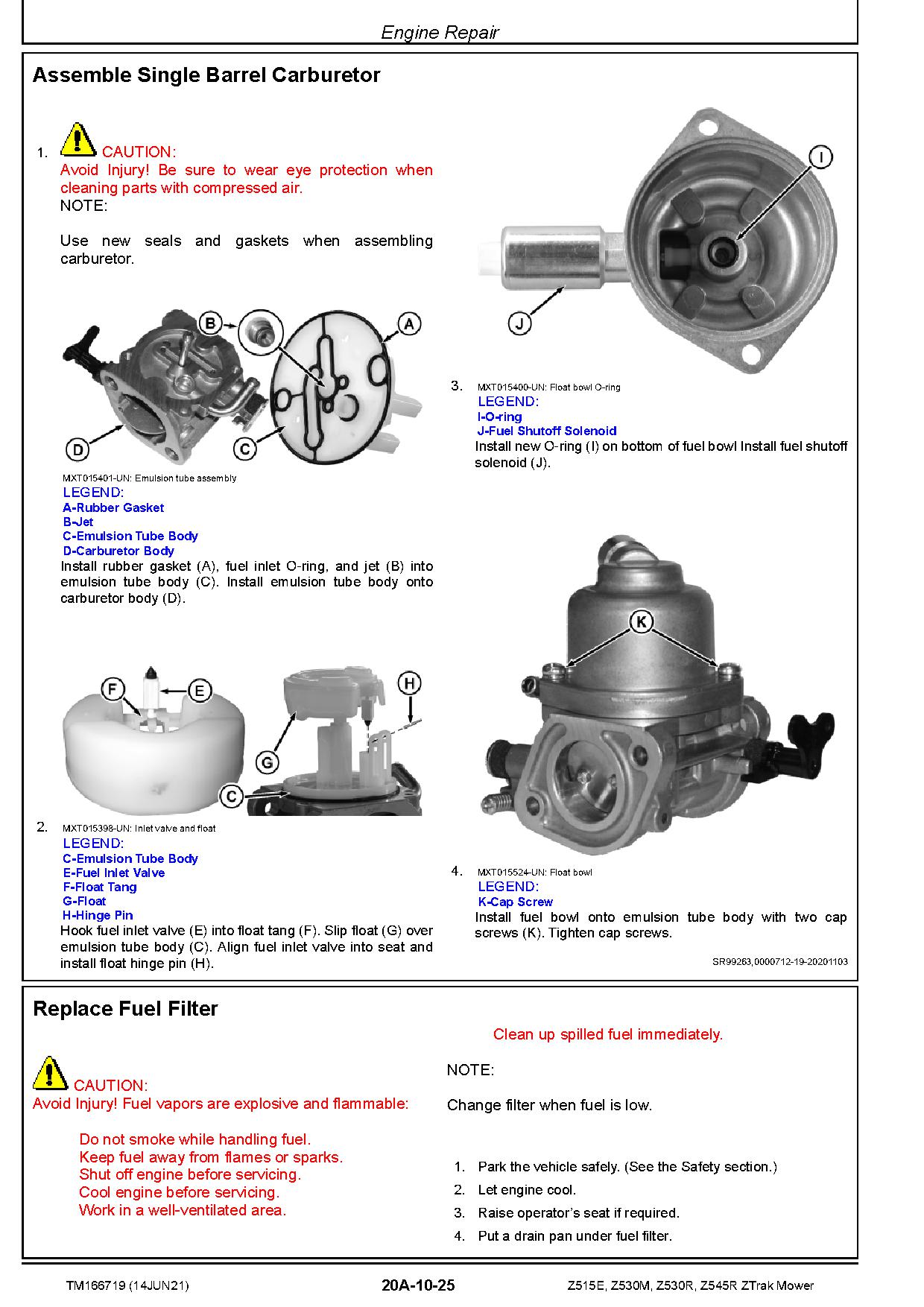 John Deere Z515E Z530M Z530R Z545R ZTrak Zero Turn Mowers Technical Manual TM166719 (3)