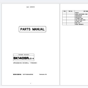 Kobelco Hydraulic Excavators ED160BR 7 2025 Parts Manual S3LH00013ZE (4)