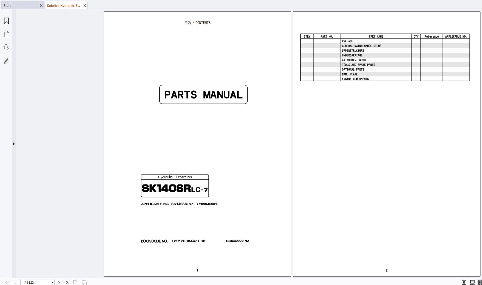 Kobelco Hydraulic Excavators ED160BR 7 2025 Parts Manual S3LH00013ZE (4)