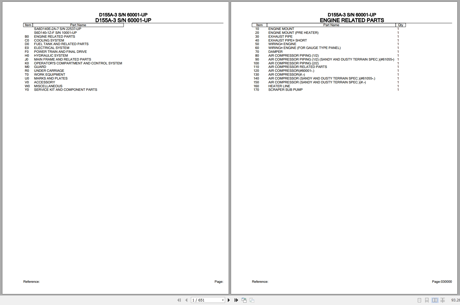 Komatsu Bulldozers D155A 3 60001 UP Spare Parts Catalog 1