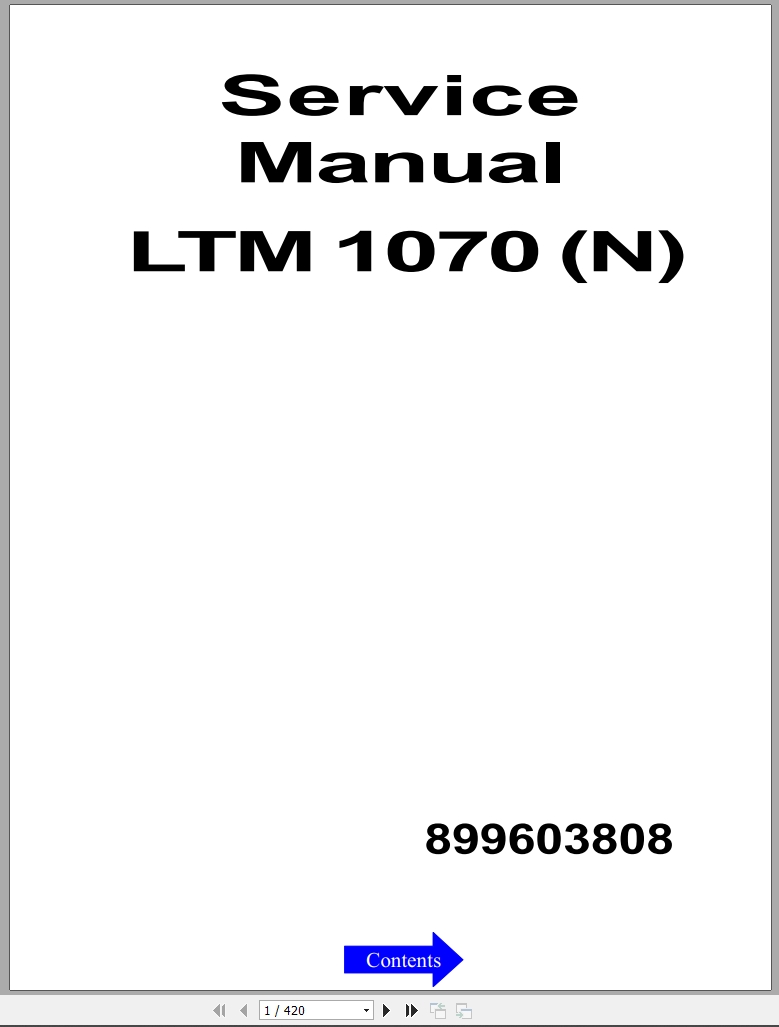 Liebherr Crane LTM 1070 Service Operating Instructions Manual And Wiring Diagram 1