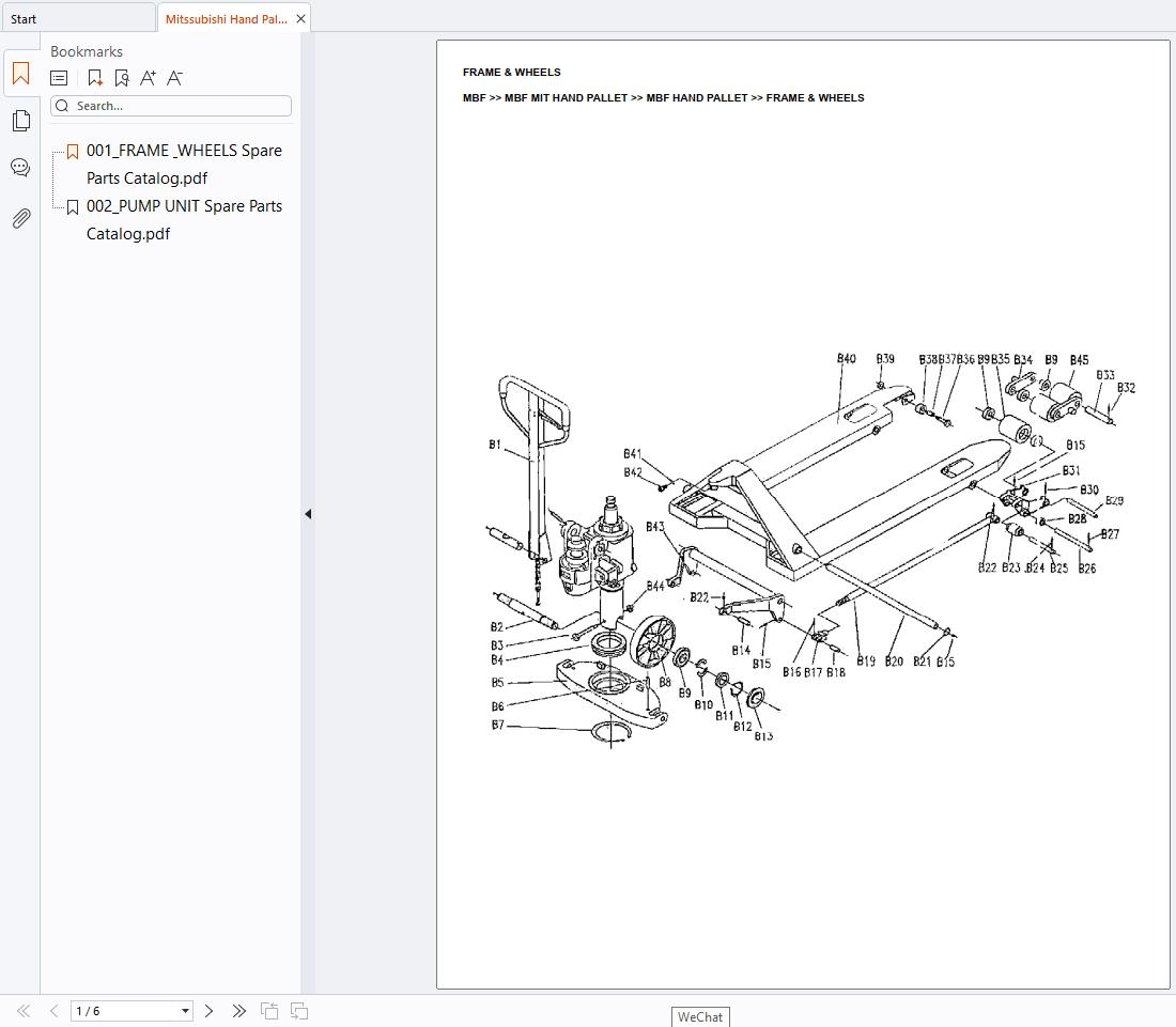 Mitssubishi Hand Pallet MBF Europe Parts Catalog (1)