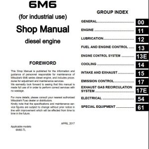 Mitsubishi Engine 6M6 Shop Manual 2017