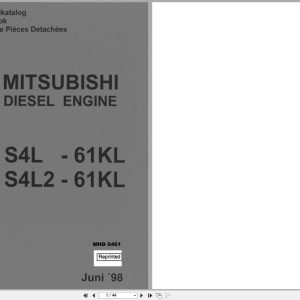Mitsubishi Engine S4L 61KL S4L2 61KL Parts Book MHD0461 (1)