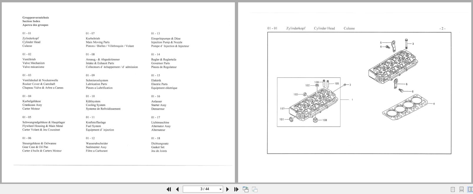 Mitsubishi Engine S4L 61KL S4L2 61KL Parts Book MHD0461 (2)