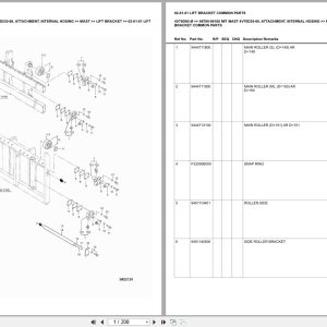 Mitsubishi Forklift 4V70D60 M Mast 4V70D30 60 Attachment Internal Hosing Europe Parts Catalog 98706 90100 (1)