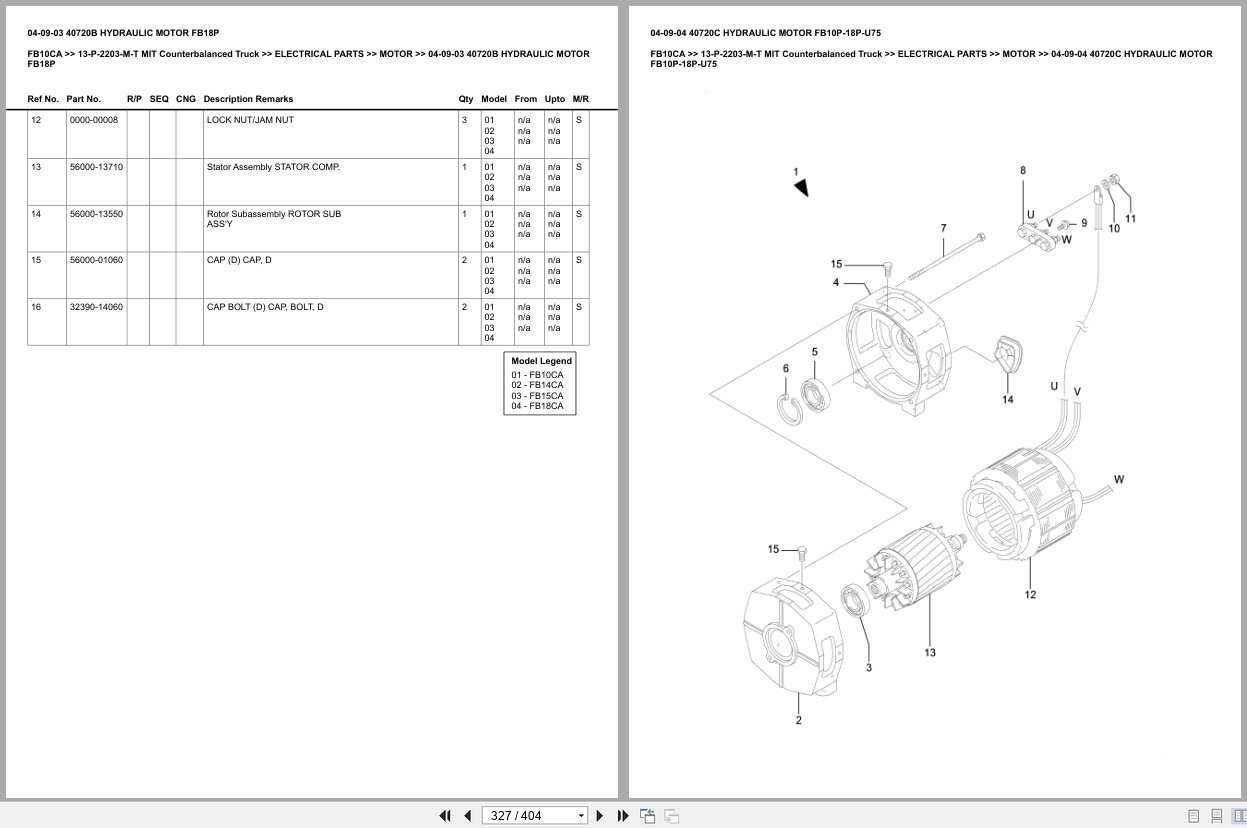 Mitsubishi Forklift FB10CA Europe Parts Catalog (2)