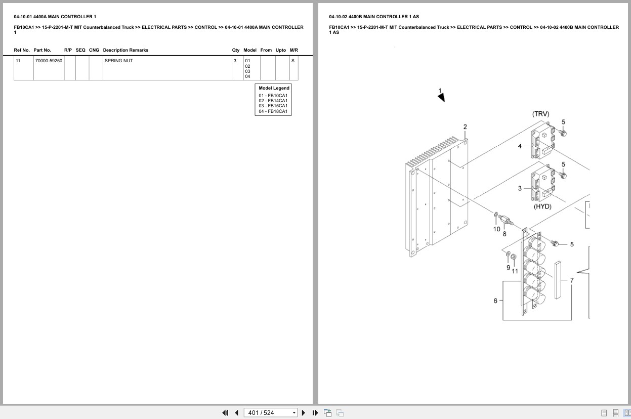 Mitsubishi Forklift FB10CA1 Europe Parts Catalog (2)