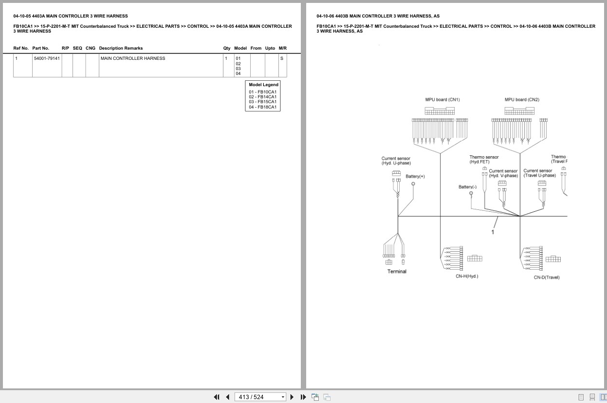 Mitsubishi Forklift FB10CA1 Europe Parts Catalog (3)