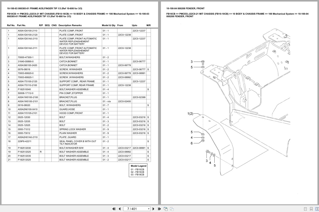 Mitsubishi Forklift FB10CB Europe Parts Catalog (1)