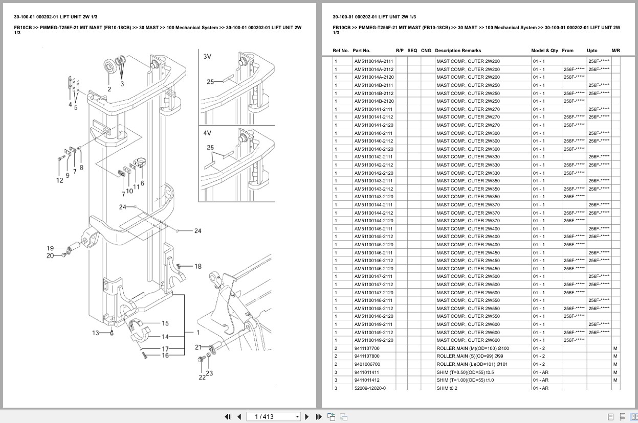 Mitsubishi Forklift FB10CB Europe Parts Catalog (2)