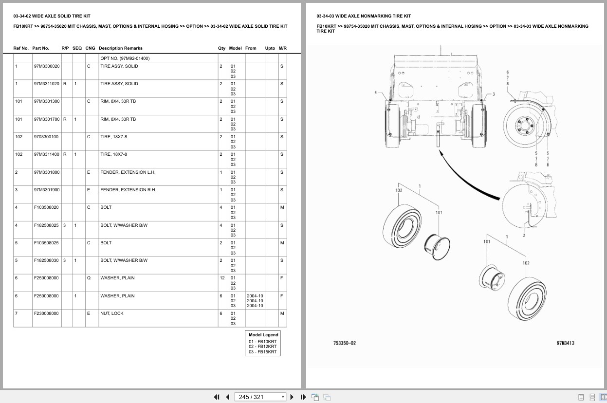 Mitsubishi Forklift FB10KRT Europe Parts Catalog (1)