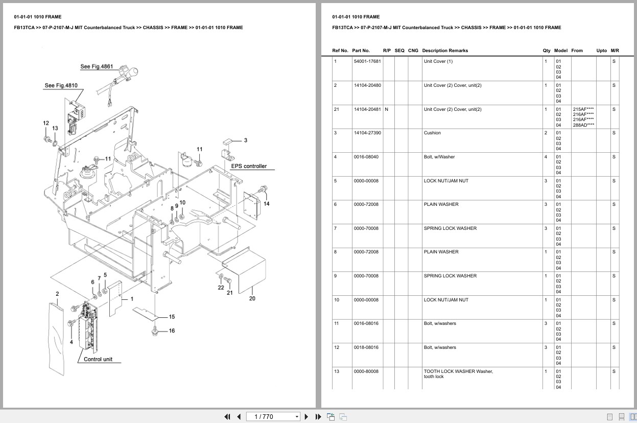 Mitsubishi Forklift FB13TCA Europe Parts Catalog (1)