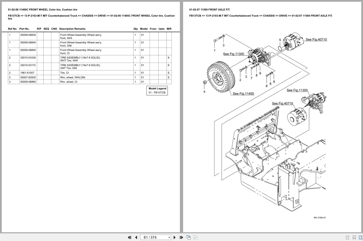 Mitsubishi Forklift FB13TCB Europe Parts Catalog (1)