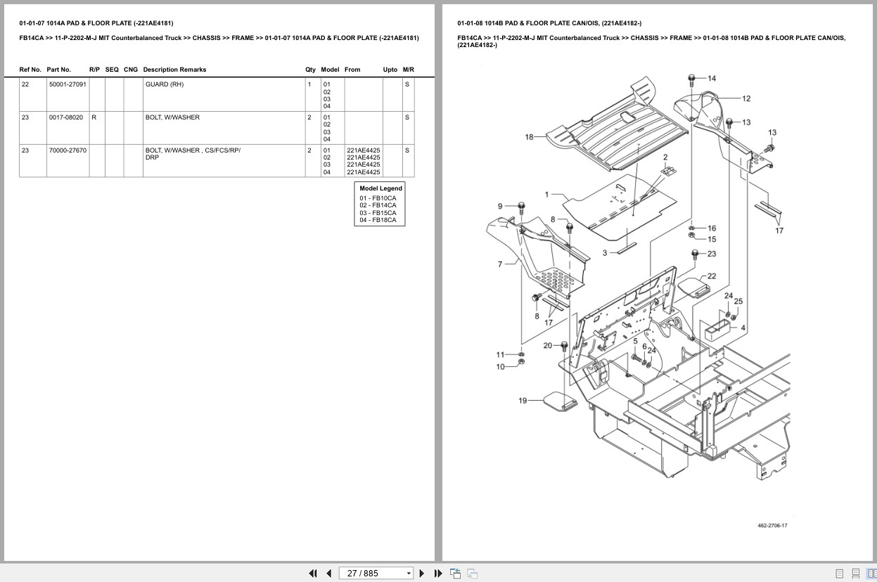Mitsubishi Forklift FB14CA Europe Parts Catalog (1)