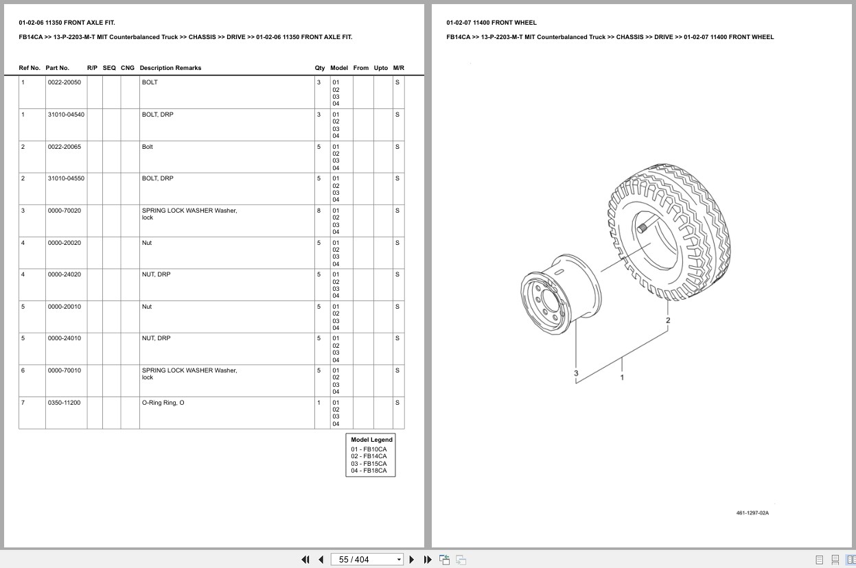 Mitsubishi Forklift FB14CA Europe Parts Catalog (3)
