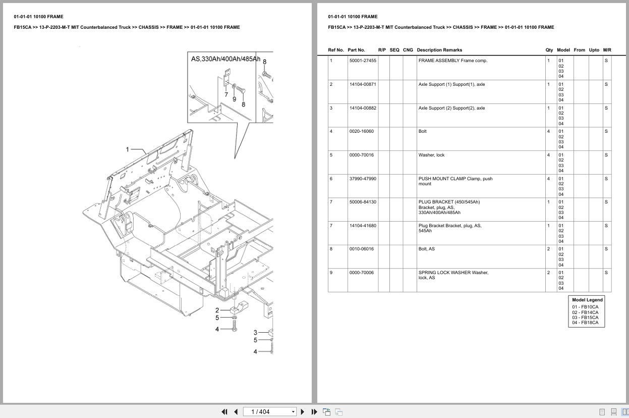 Mitsubishi Forklift FB15CA Europe Parts Catalog (3)