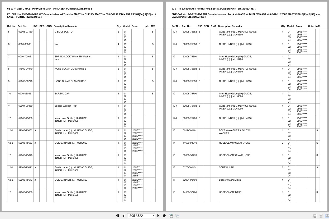 Mitsubishi Forklift FB15CA1 Europe Parts Catalog (2)