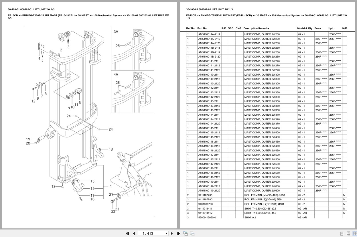 Mitsubishi Forklift FB15CB Europe Parts Catalog (1)