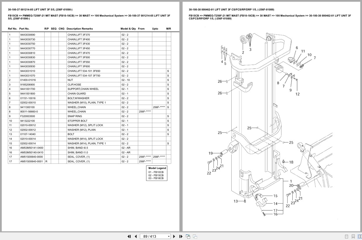 Mitsubishi Forklift FB15CB Europe Parts Catalog (3)