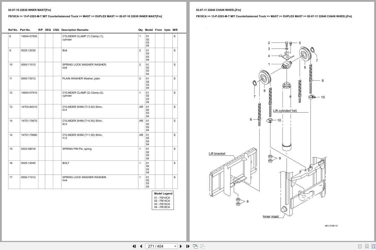 Mitsubishi Forklift FB18CA Europe Parts Catalog (2)