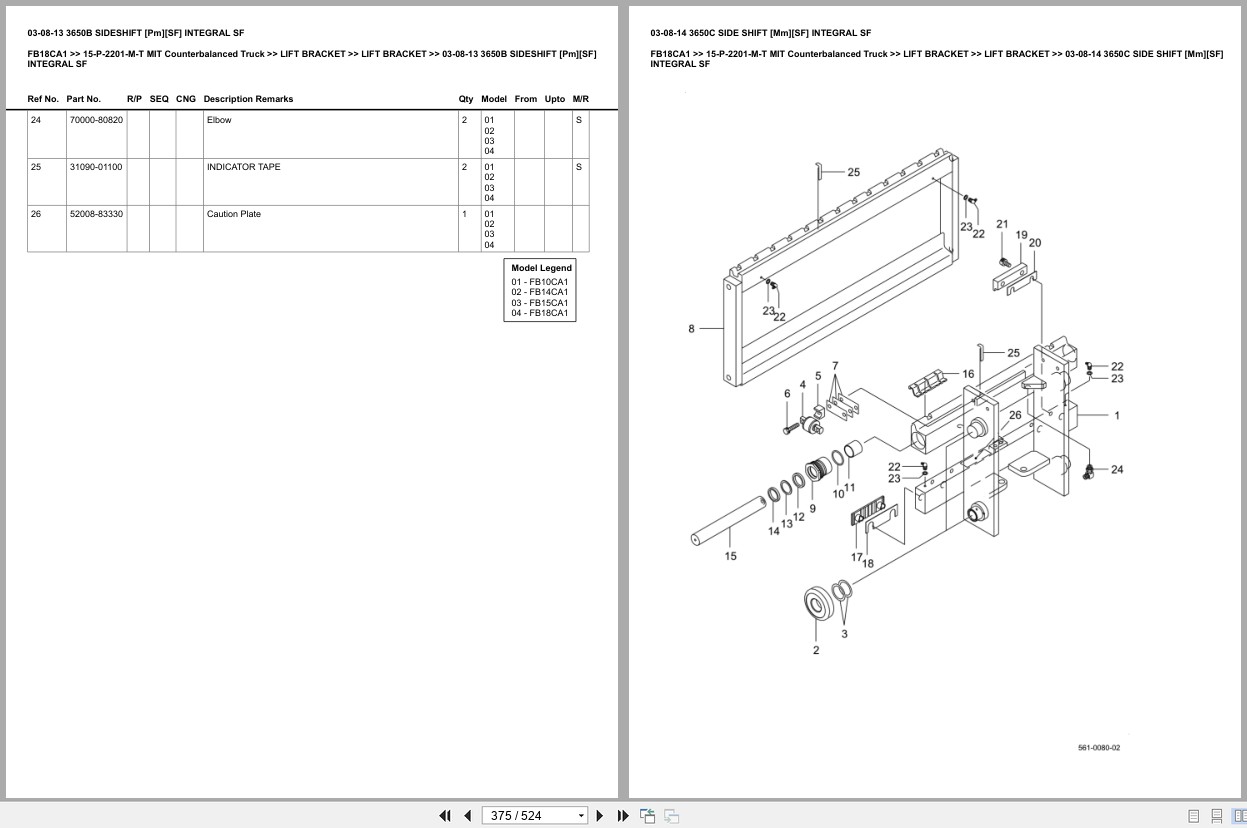 Mitsubishi Forklift FB18CA1 Europe Parts Catalog (3)