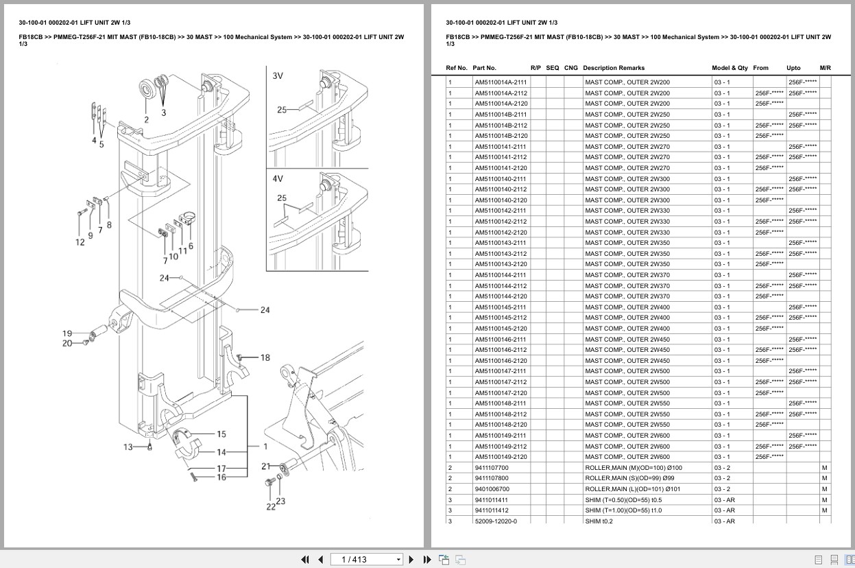 Mitsubishi Forklift FB18CB Europe Parts Catalog (2)