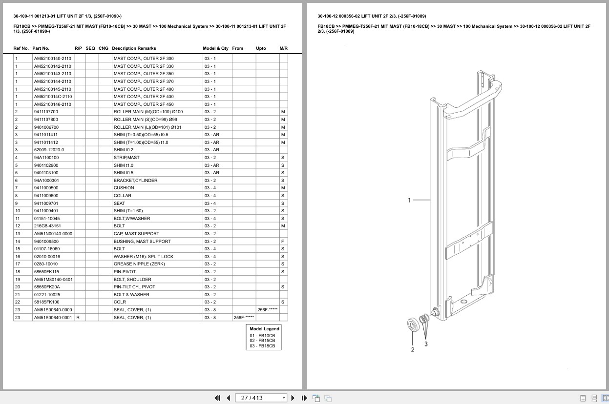Mitsubishi Forklift FB18CB Europe Parts Catalog (3)