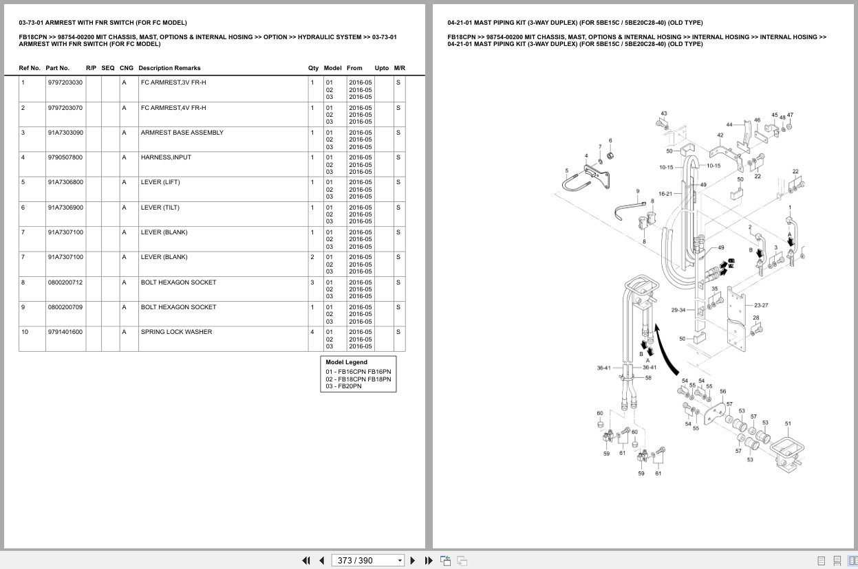 Mitsubishi Forklift FB18CPN Europe Parts Catalog (2)