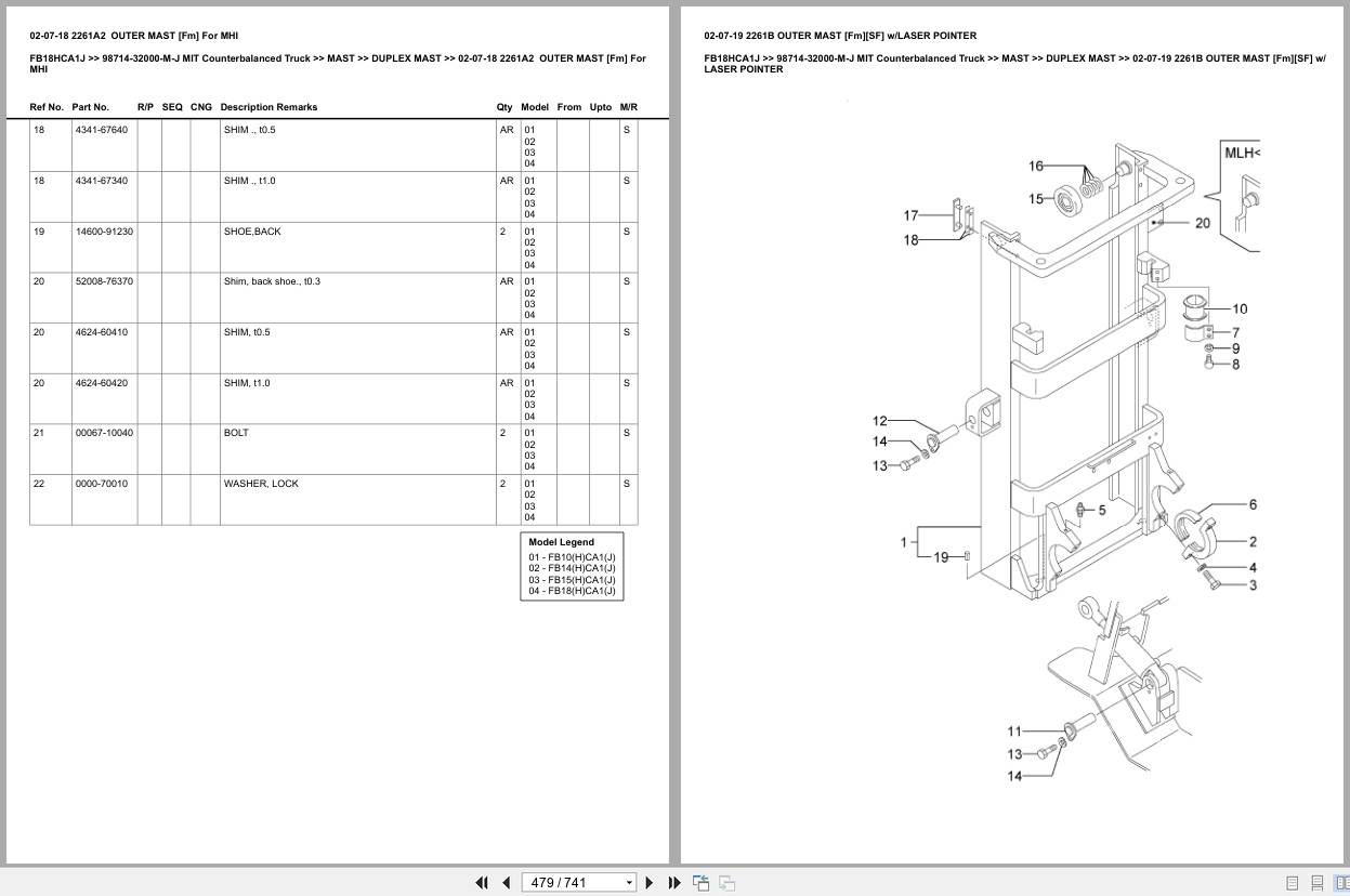 Mitsubishi Forklift FB18HCA1J Europe Parts Catalog (3)
