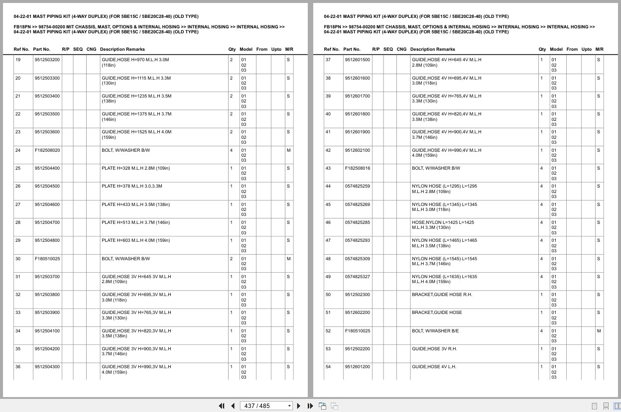 Mitsubishi Forklift FB18PN Europe Parts Catalog (1)