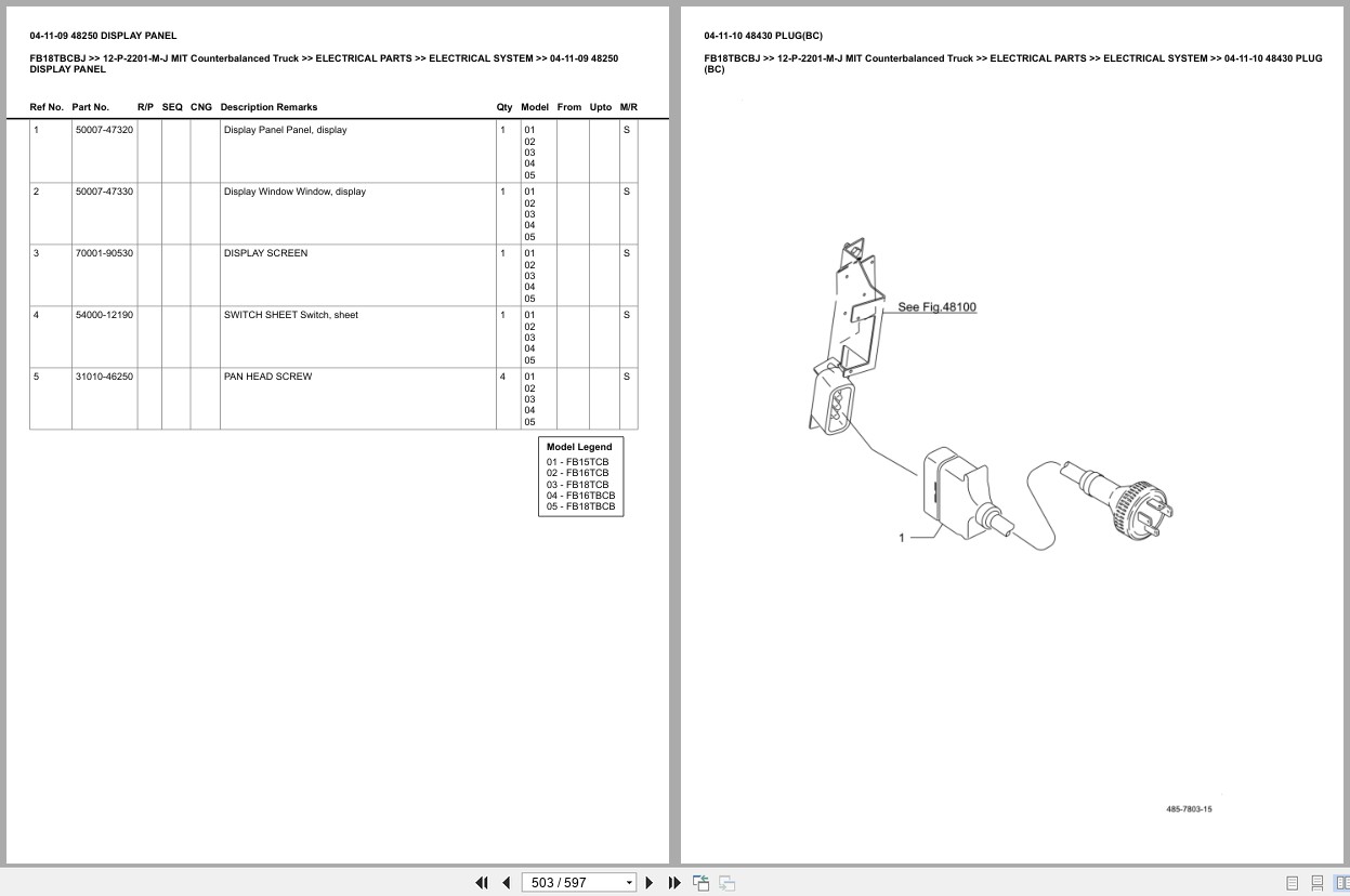 Mitsubishi Forklift FB18TBCBJ Europe Parts Catalog (3)