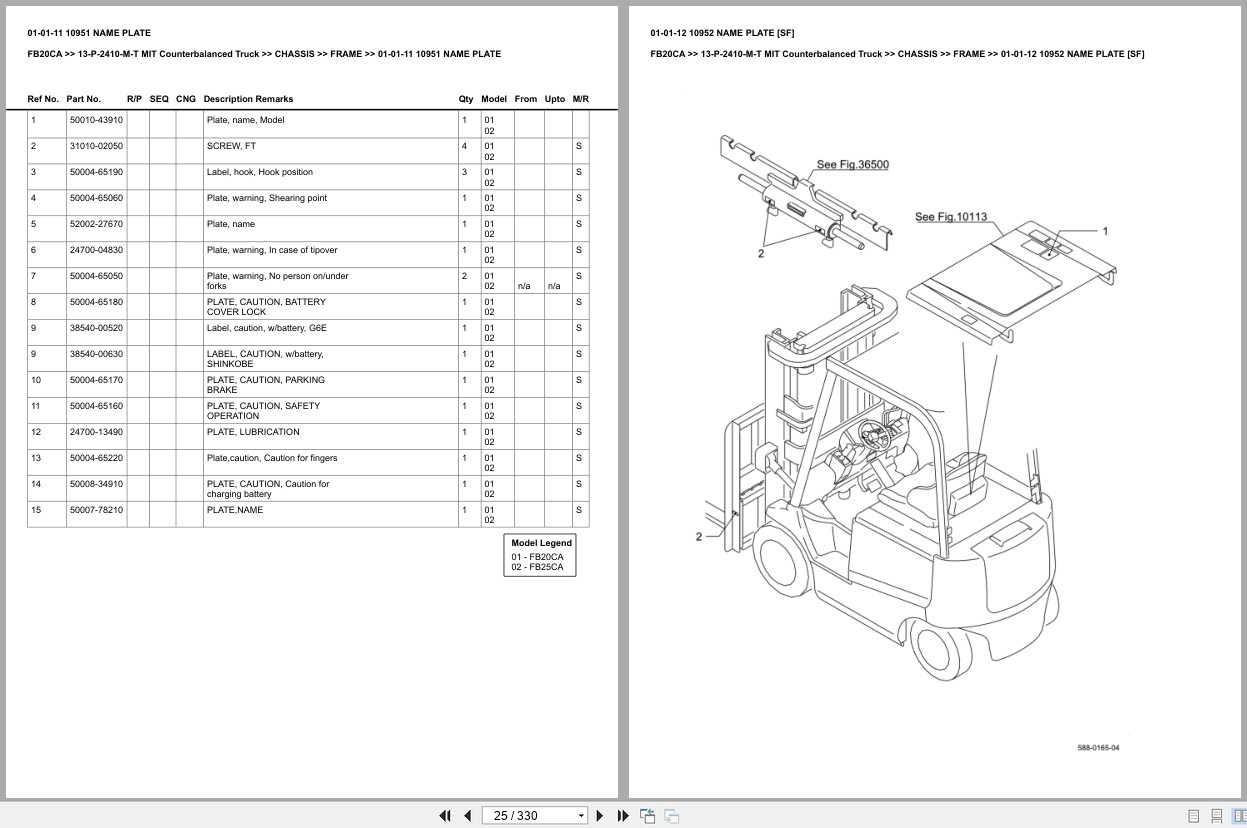 Mitsubishi Forklift FB20CA Europe Parts Catalog (2)