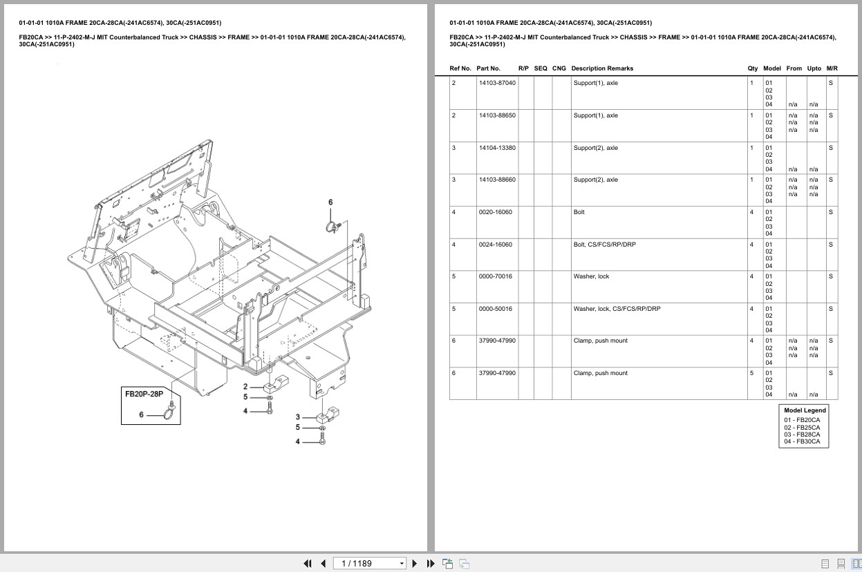 Mitsubishi Forklift FB20CA Europe Parts Catalog (3)