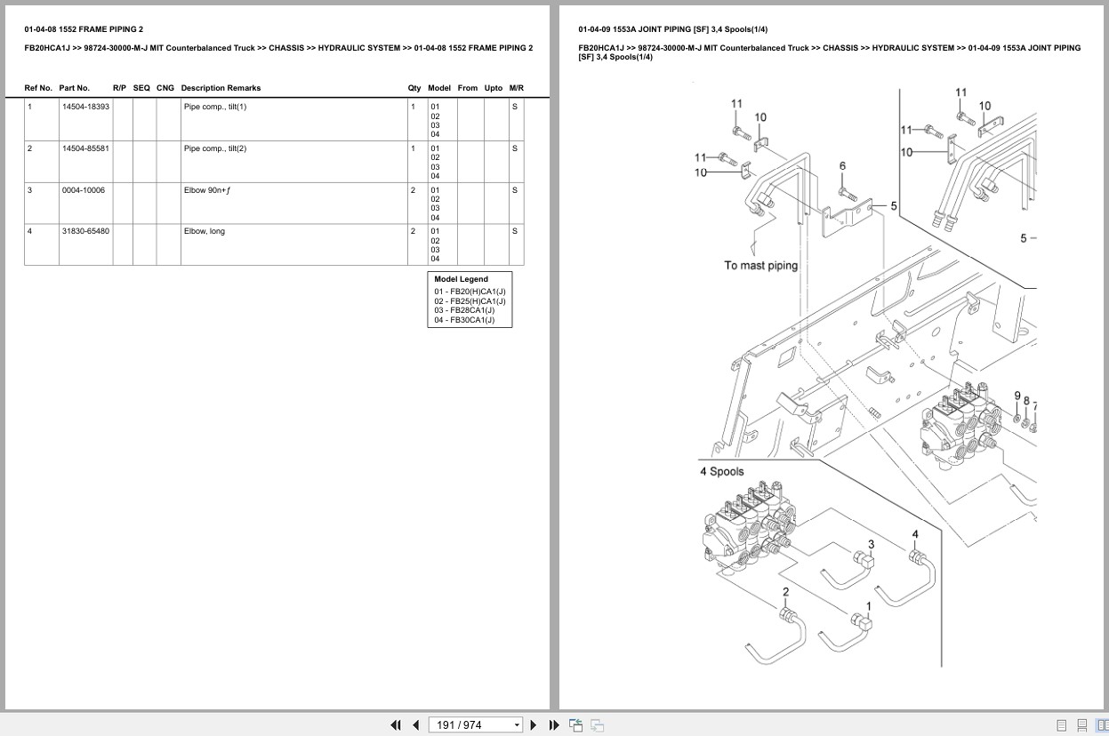 Mitsubishi Forklift FB20HCA1J Europe Parts Catalog (2)