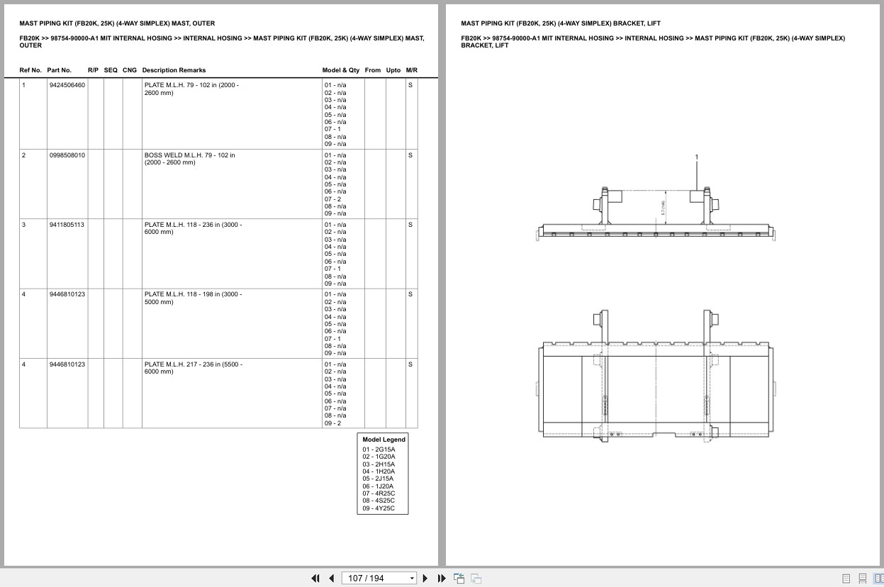 Mitsubishi Forklift FB20K Europe Parts Catalog (2)