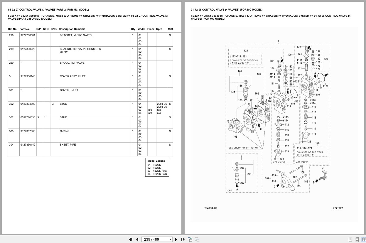 Mitsubishi Forklift FB20K Europe Parts Catalog (3)