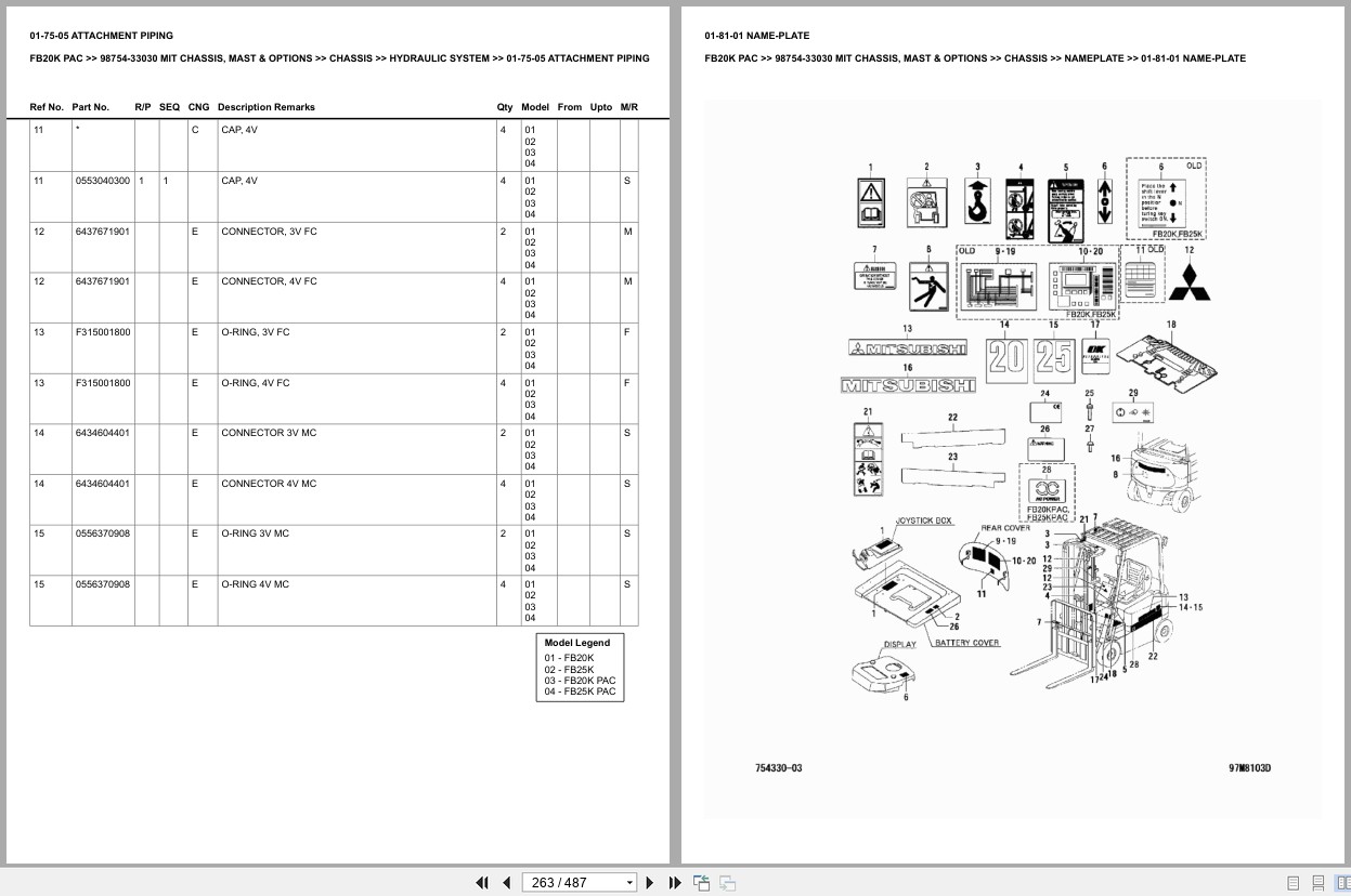 Mitsubishi Forklift FB20K PAC Europe Parts Catalog (3)