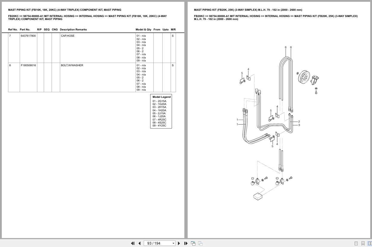 Mitsubishi Forklift FB20KC Europe Parts Catalog (2)