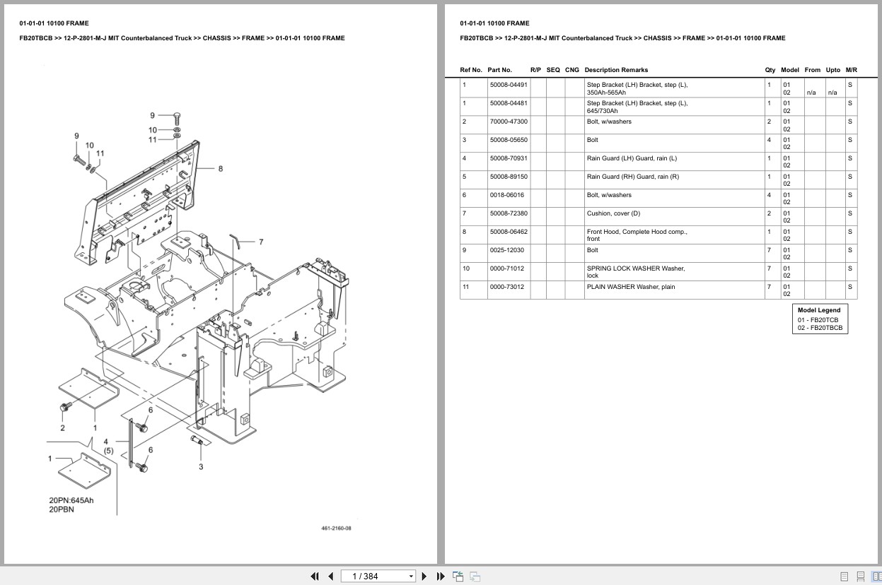 Mitsubishi Forklift FB20TBCB Europe Parts Catalog (1)