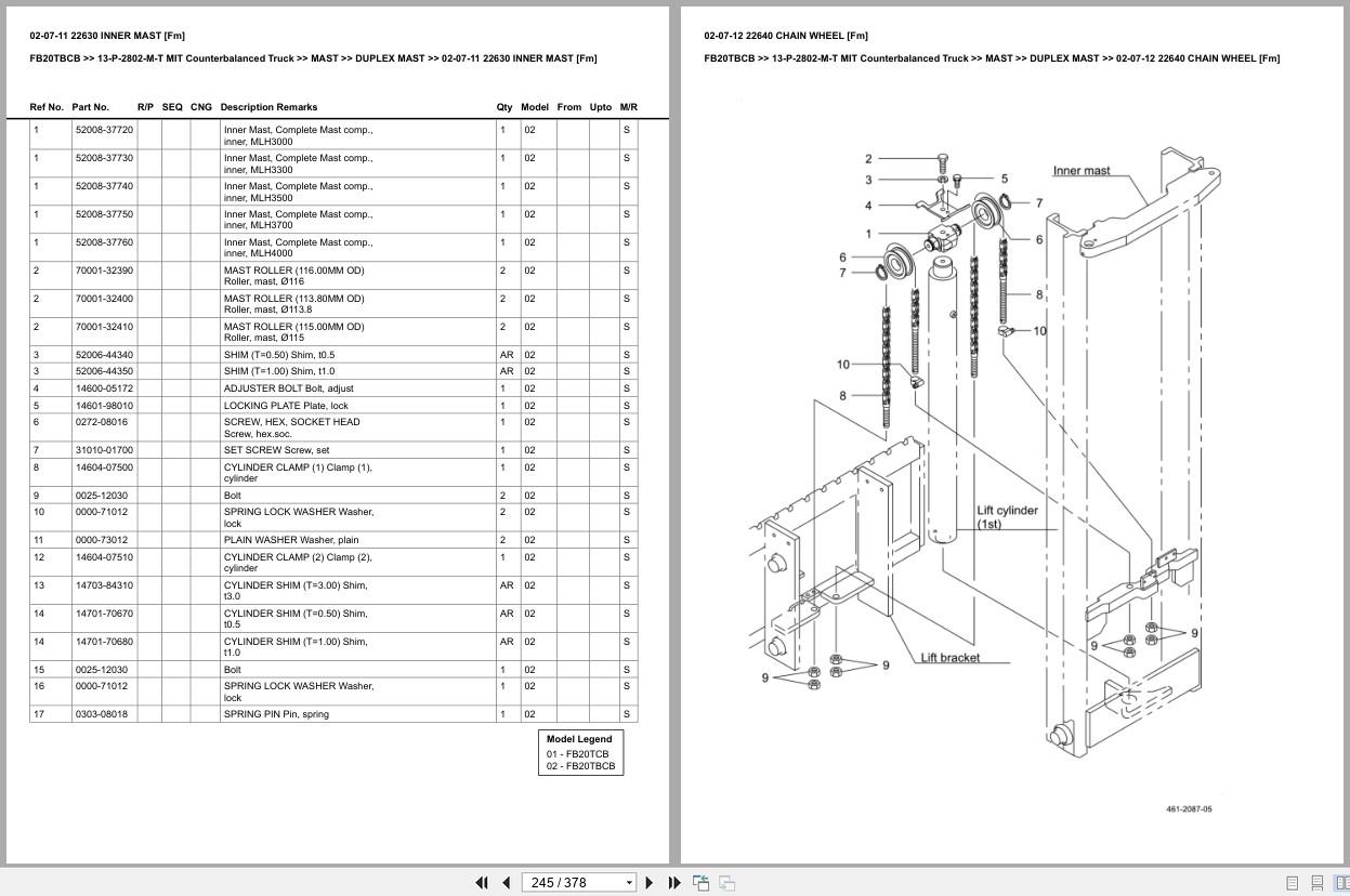 Mitsubishi Forklift FB20TBCB Europe Parts Catalog (3)