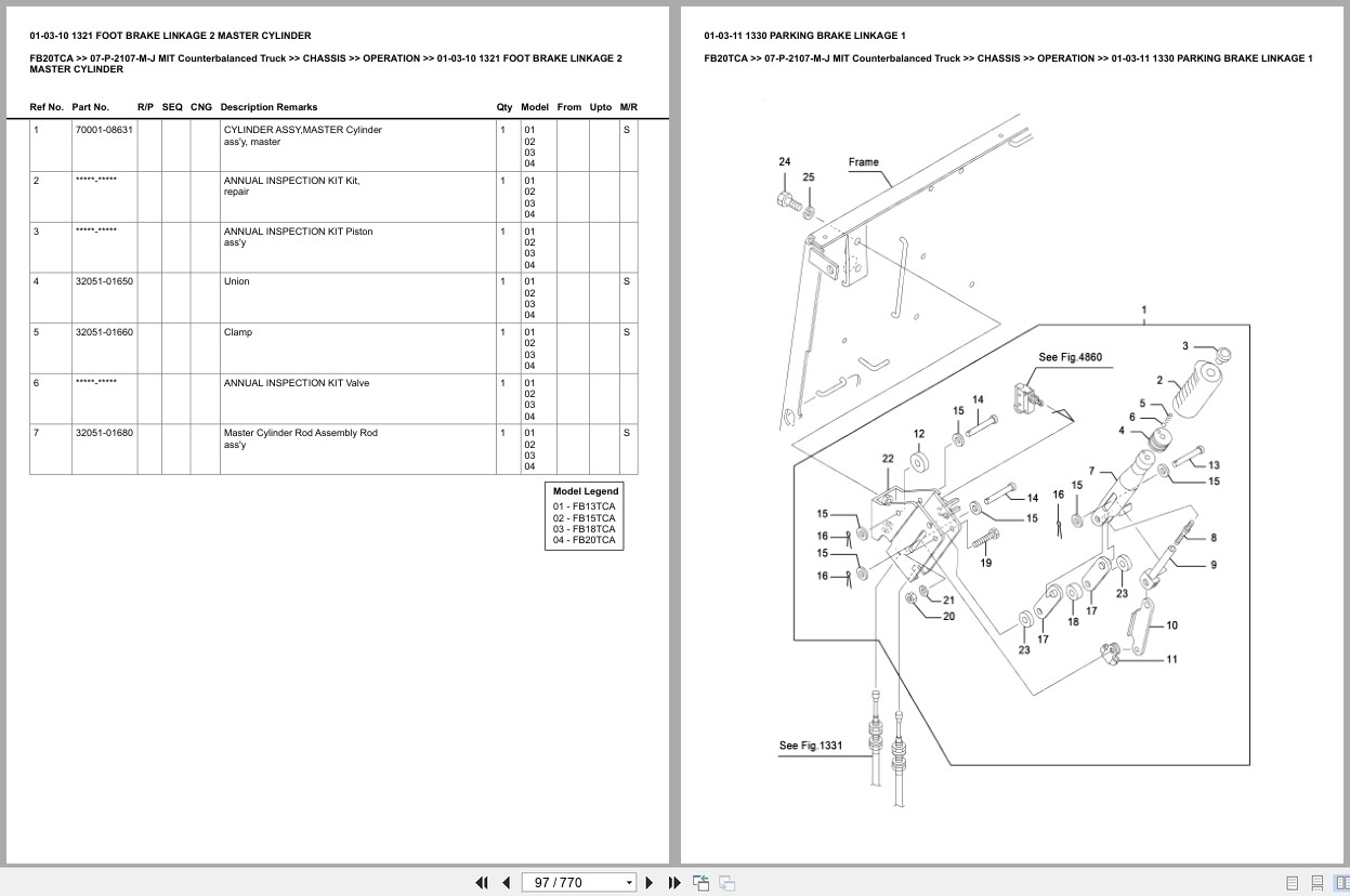 Mitsubishi Forklift FB20TCA Europe Parts Catalog (3)