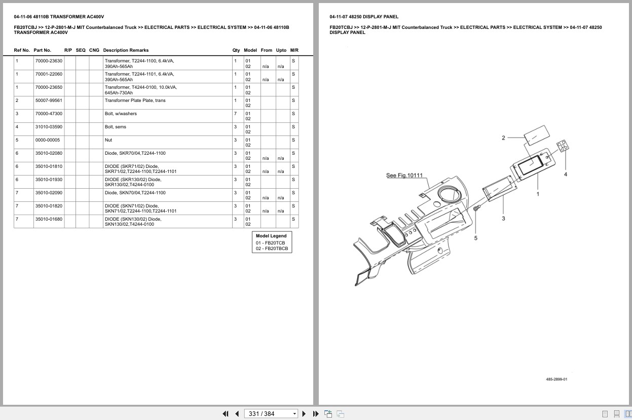 Mitsubishi Forklift FB20TCBJ Europe Parts Catalog (2)