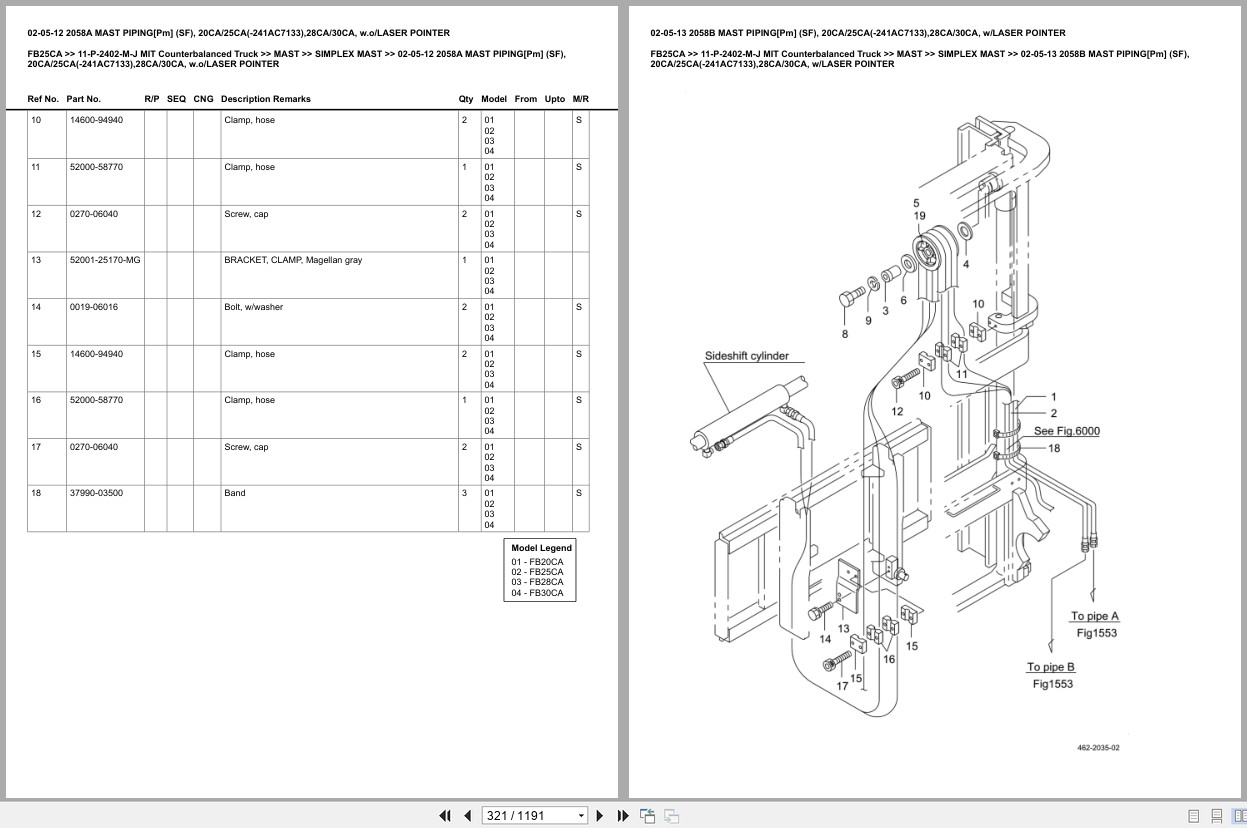 Mitsubishi Forklift FB25CA Europe Parts Catalog (2)