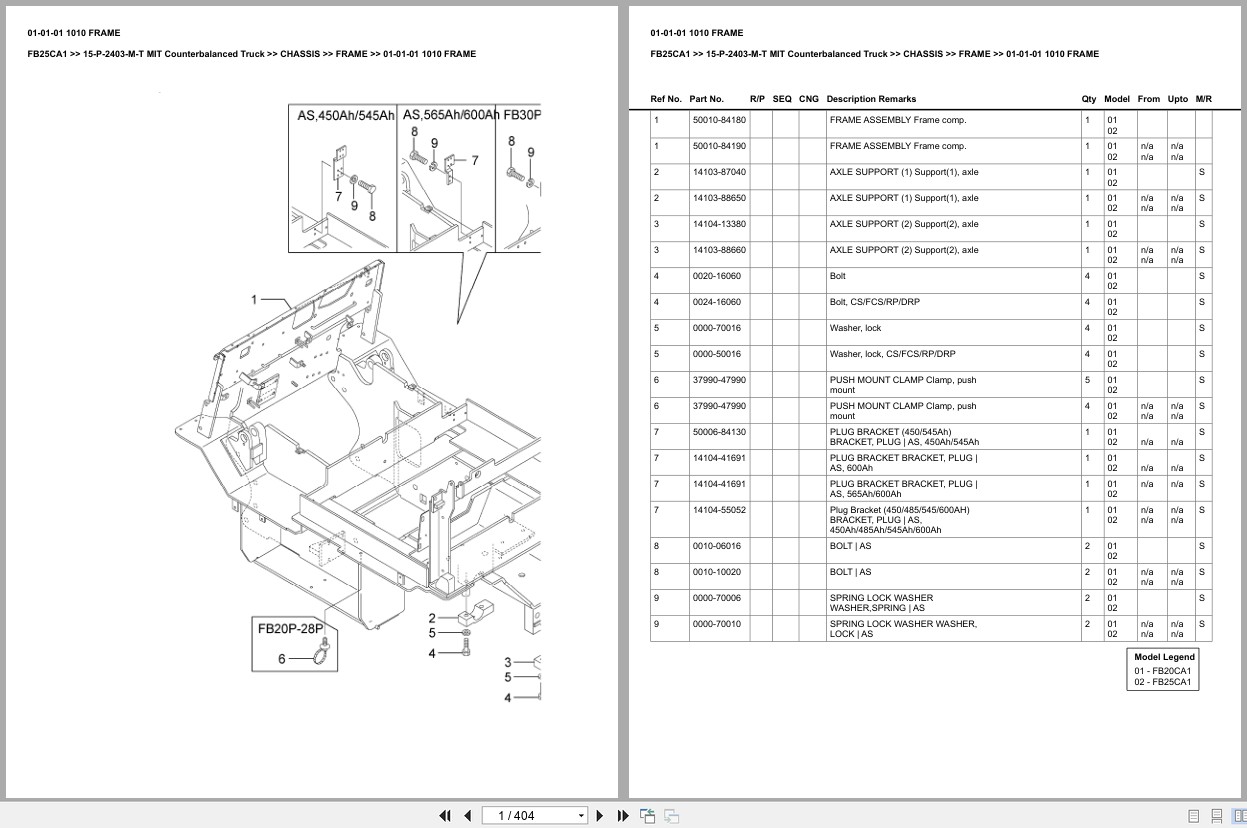 Mitsubishi Forklift FB25CA1 Europe Parts Catalog (1)