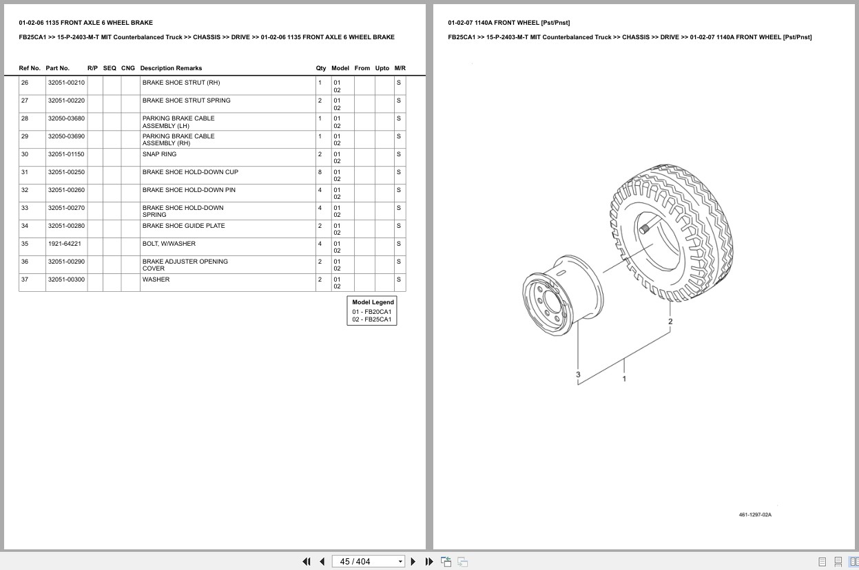 Mitsubishi Forklift FB25CA1 Europe Parts Catalog (2)