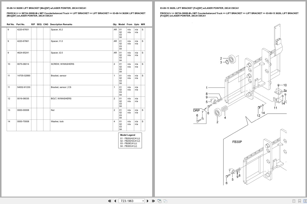 Mitsubishi Forklift FB25CA1J Europe Parts Catalog (2)