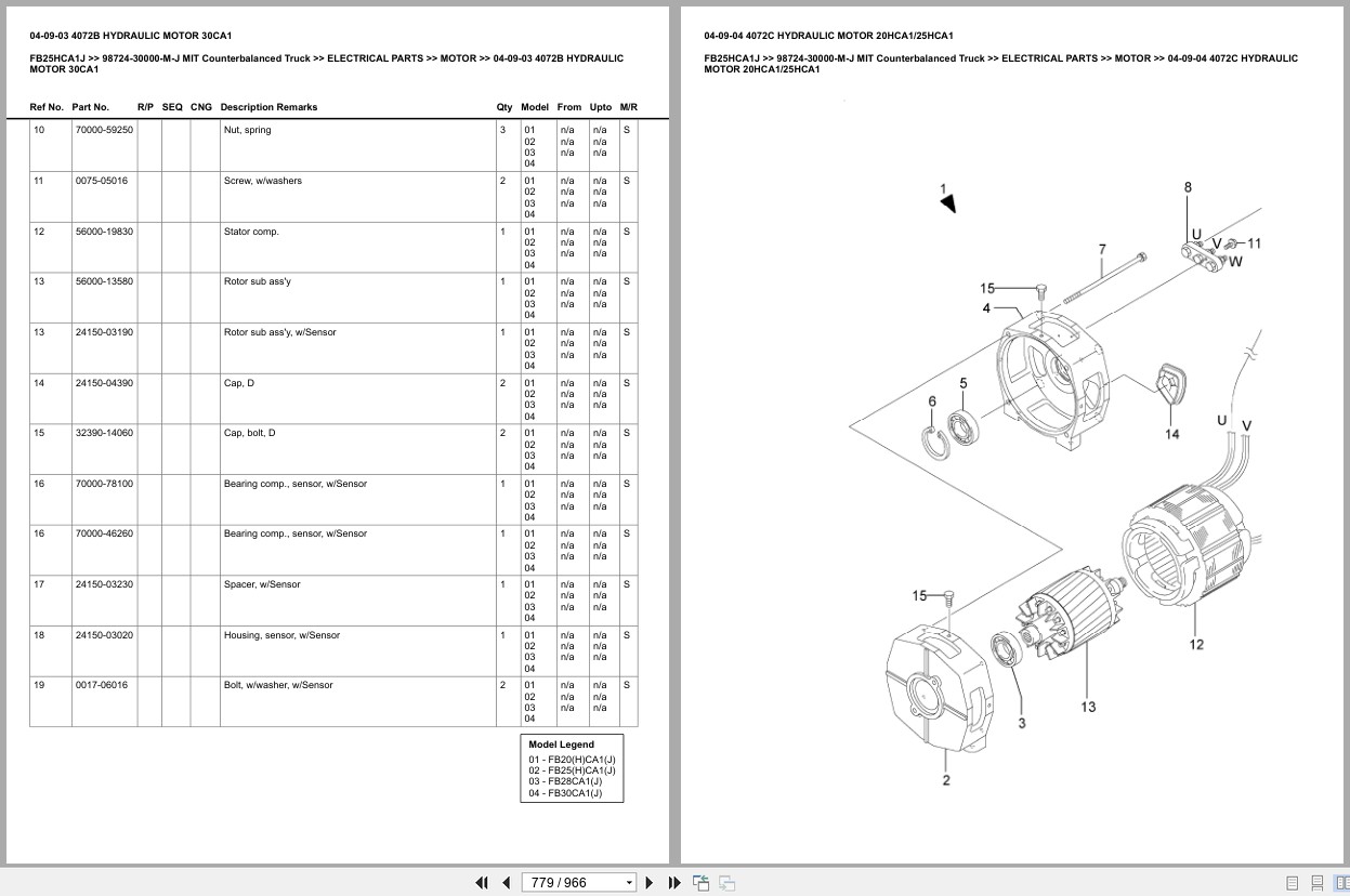 Mitsubishi Forklift FB25HCA1J Europe Parts Catalog (2)